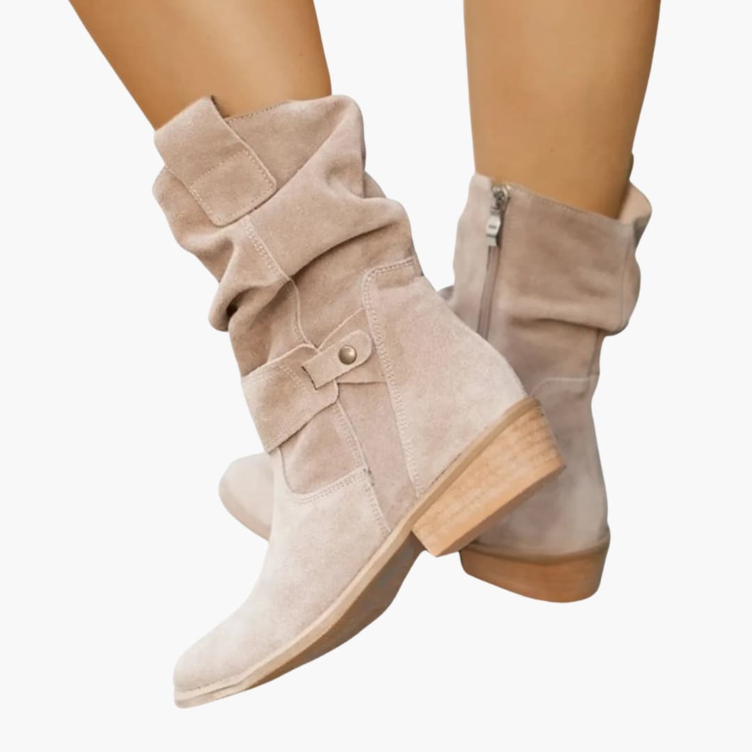 Bottines pour femmes avec fermeture éclair latérale et détail de sangle