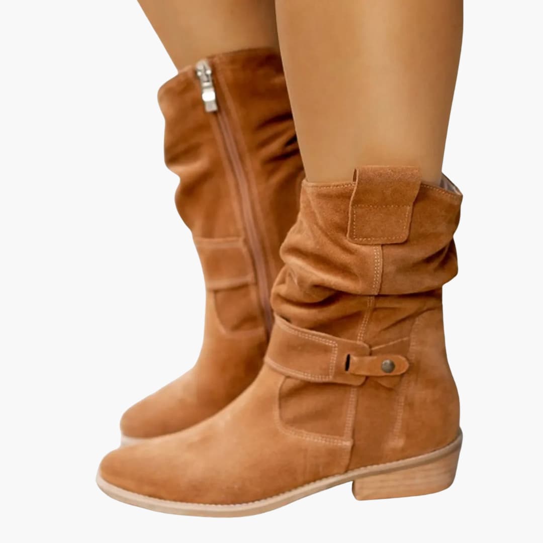 Bottines pour femmes avec fermeture éclair latérale et détail de sangle