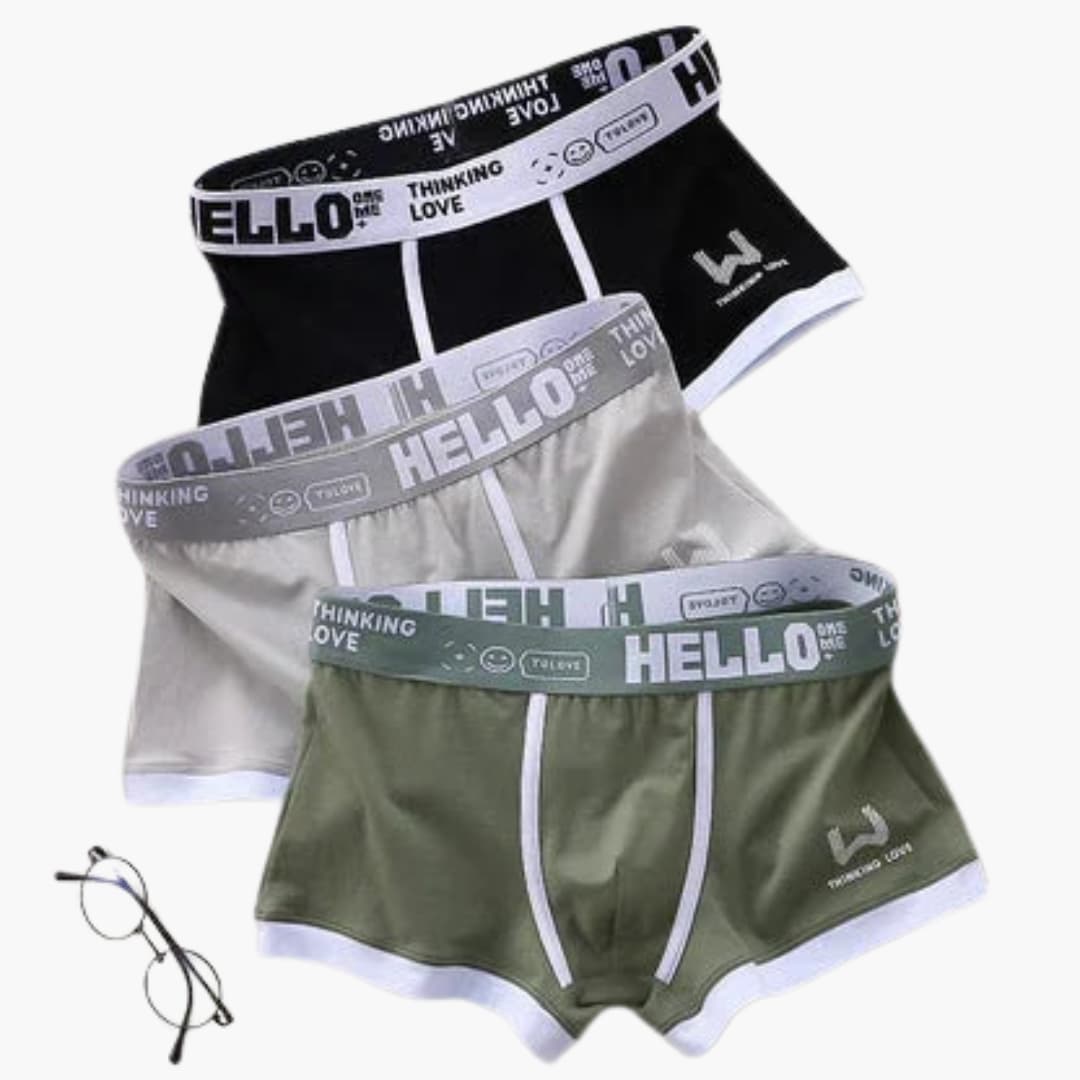 Boxer pour homme avec ceinture élastique et bordure contrastée