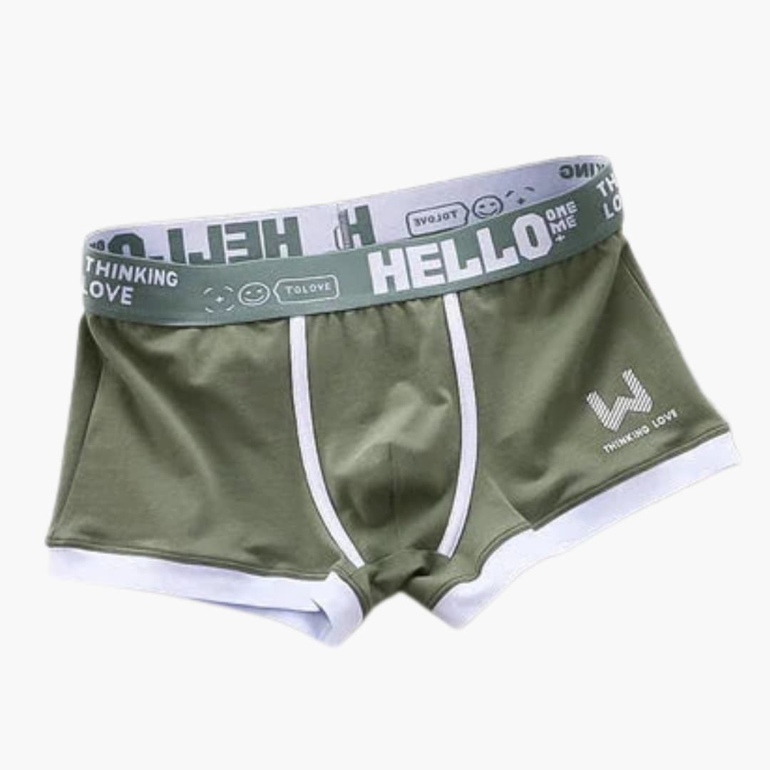 Boxer pour homme avec ceinture élastique et bordure contrastée