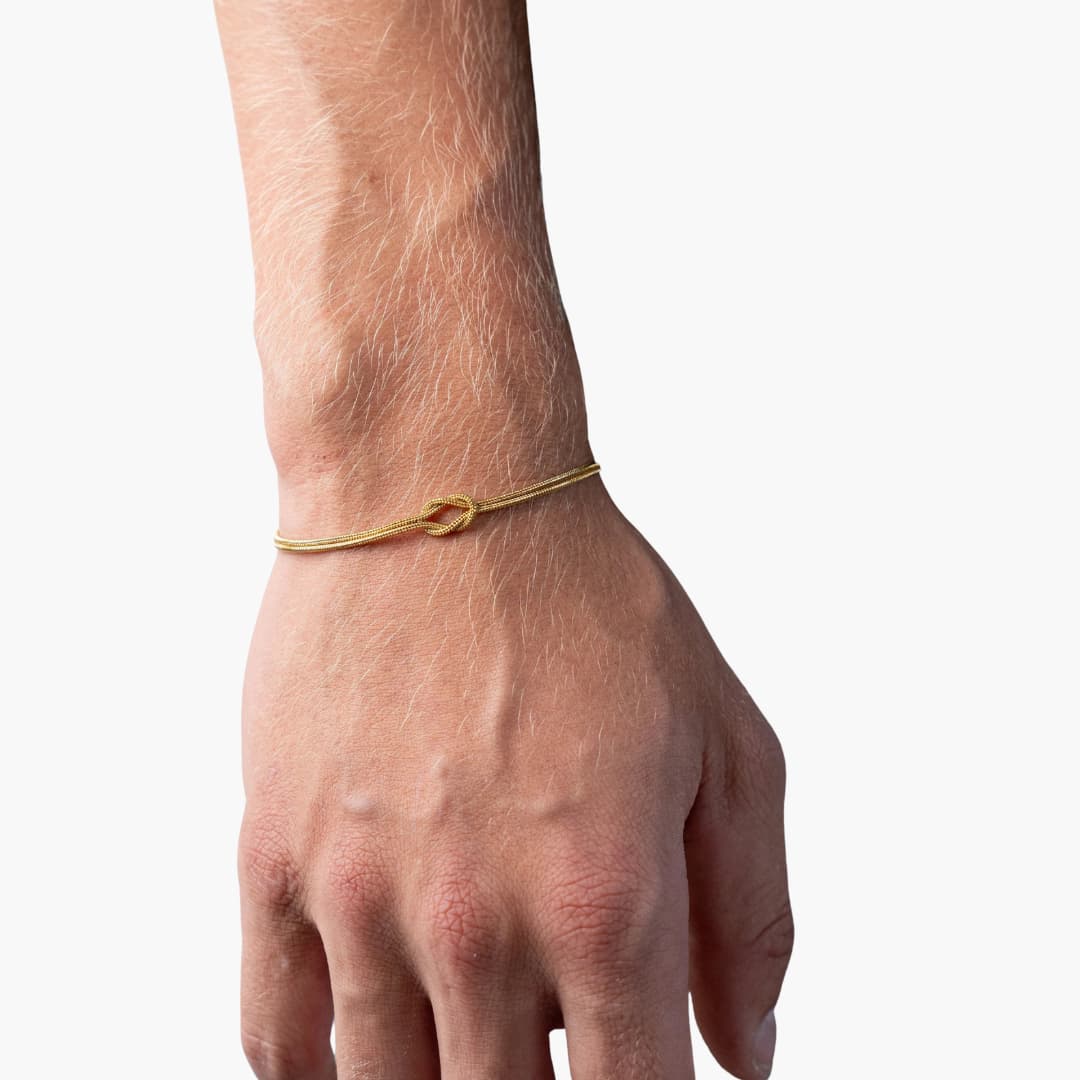 Bracelet homme 1,5 mm en or design minimaliste et ajustable