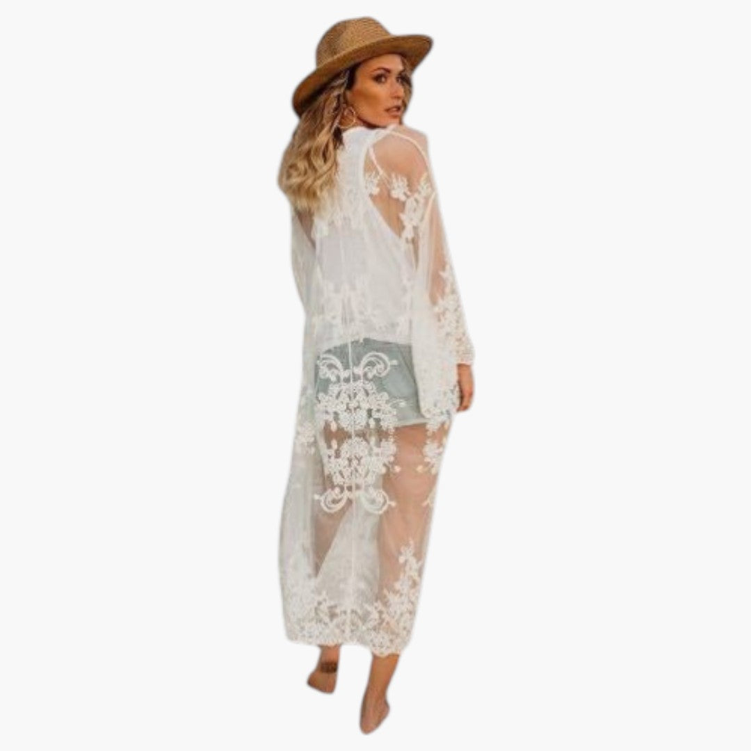 Cache maillot en dentelle femmes a ouverture frontale