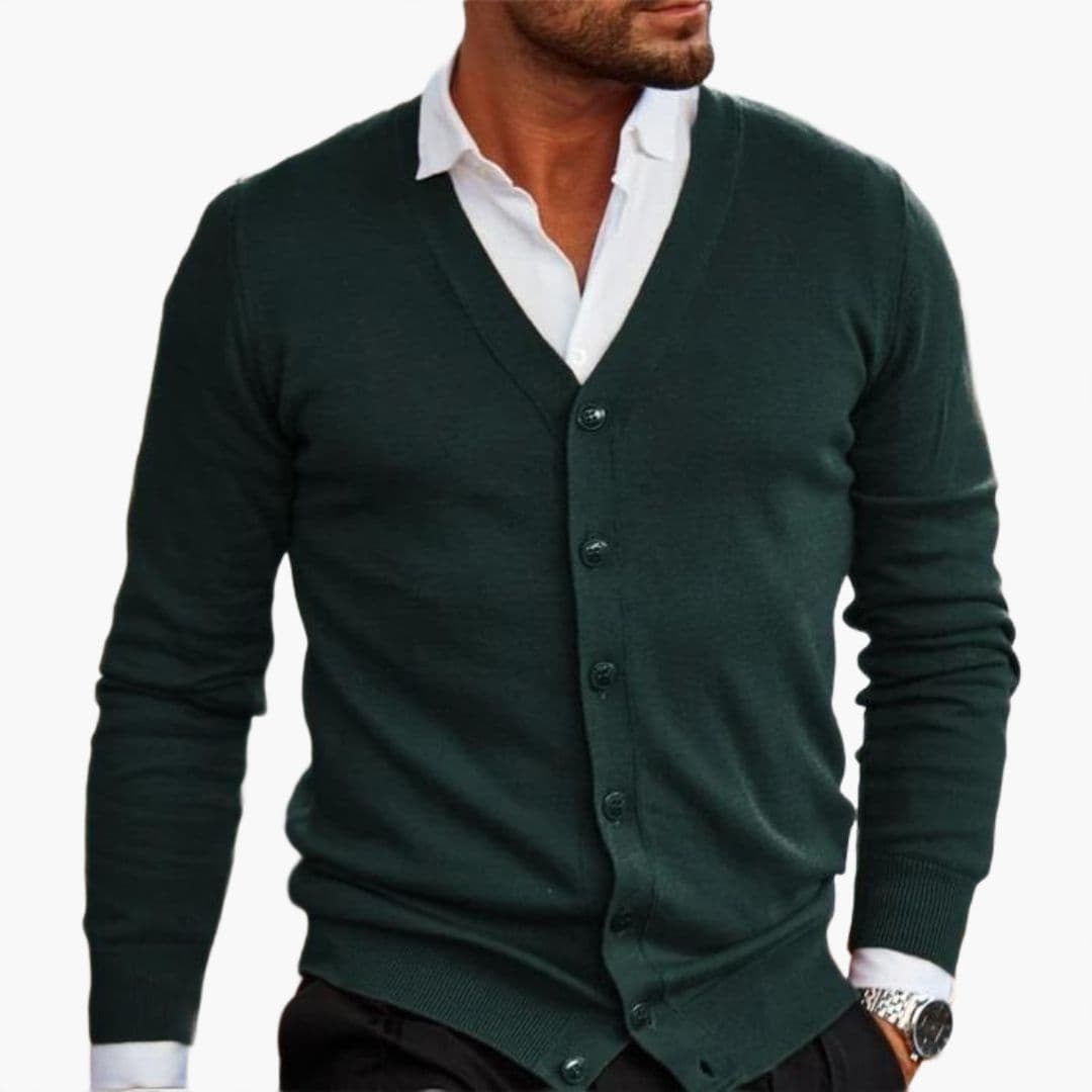 Cardigan Col V Pour Homme avec Boutons
