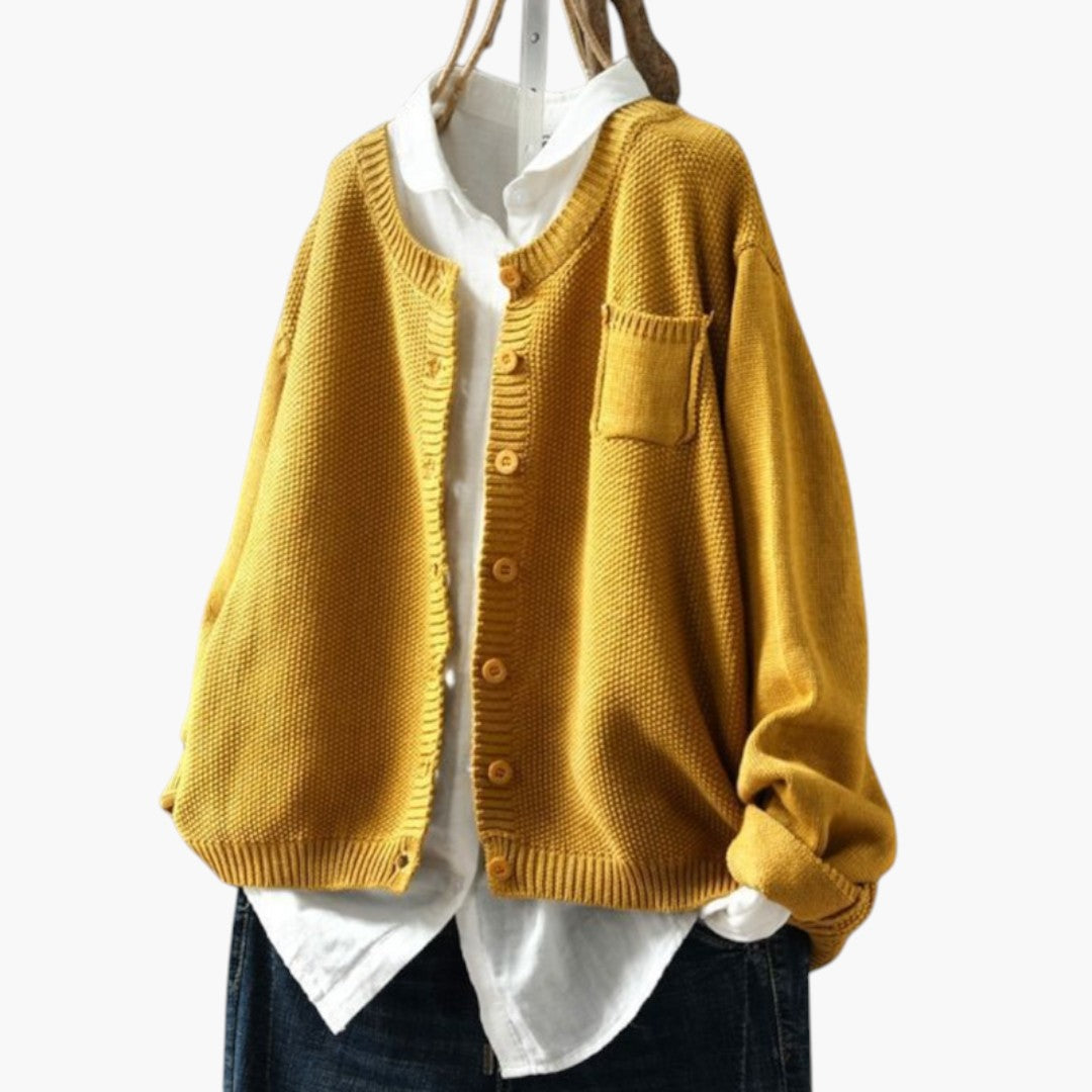 Cardigan Femme avec boutons et poche poitrine