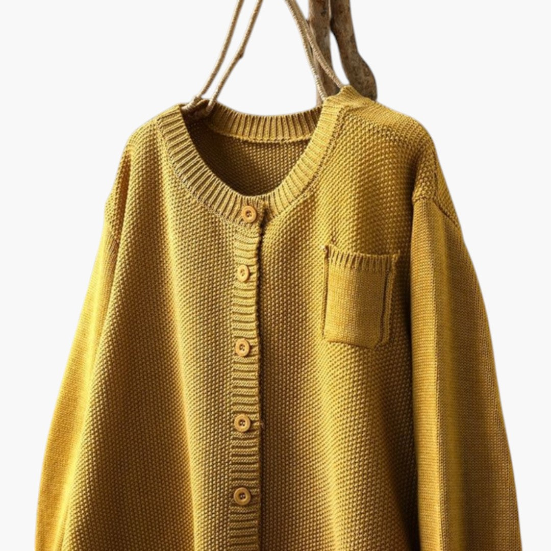 Women's Cardigan with Buttons and Chest Pocket