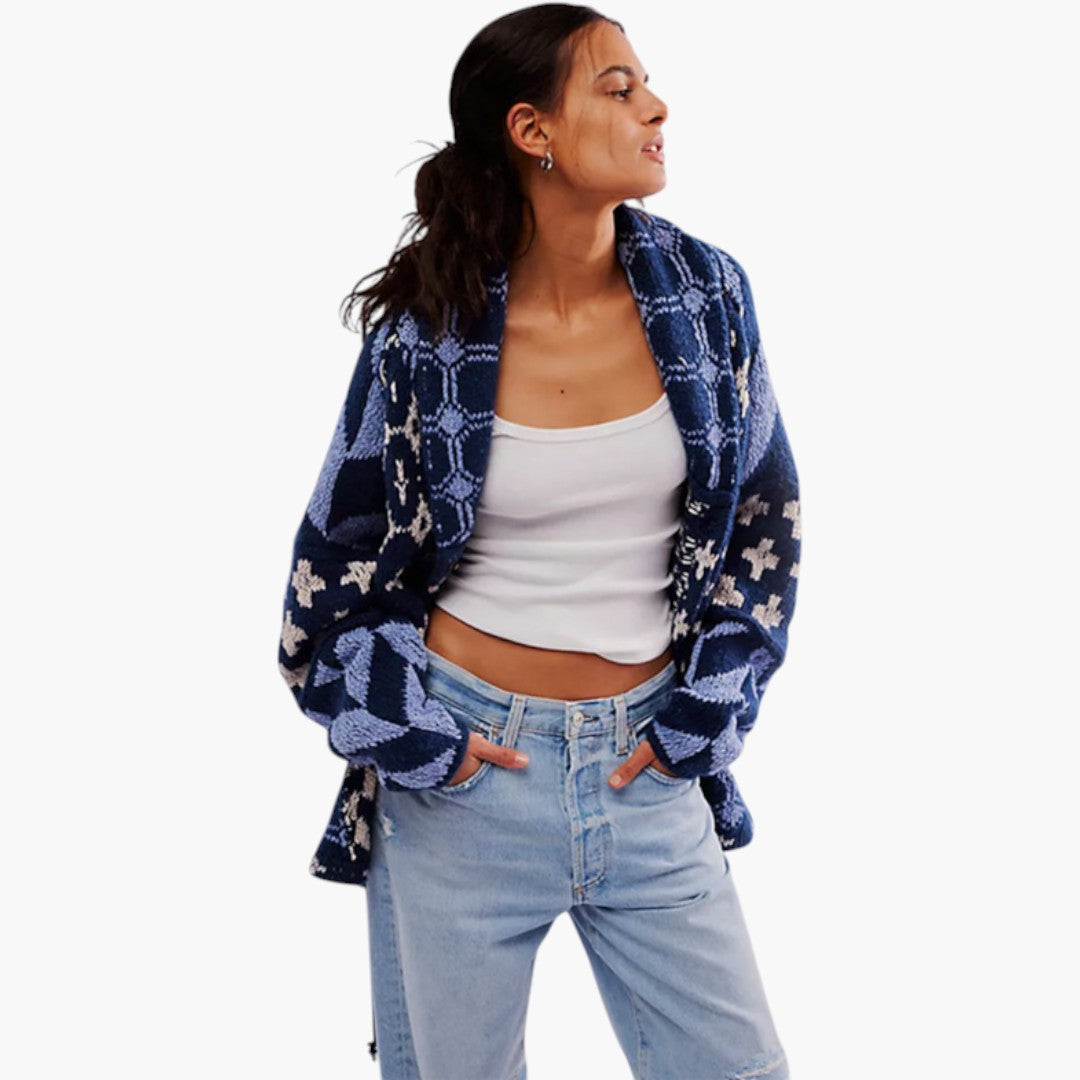 Cardigan femme a fermeture à boutons et manches longues