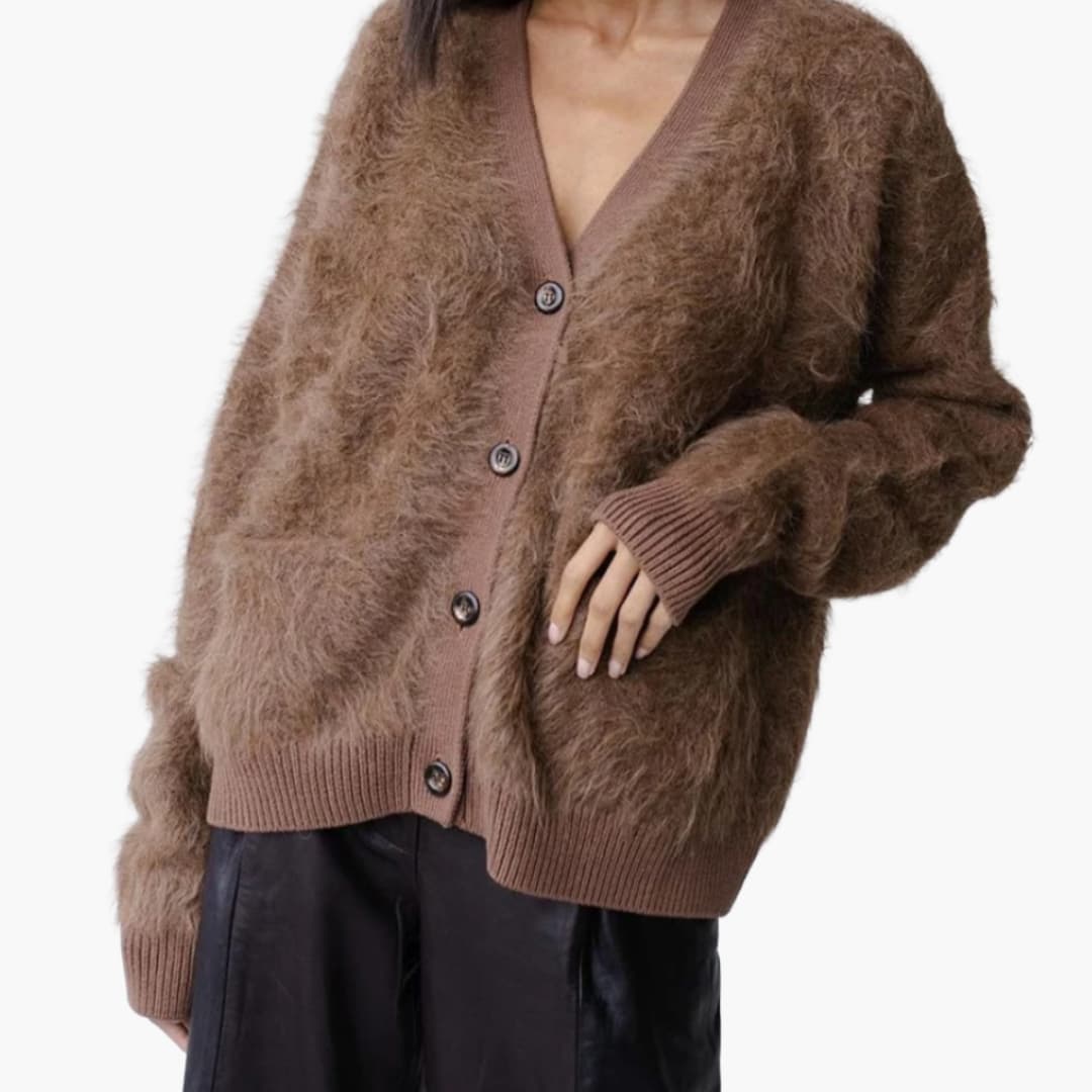 Cardigan femme à poches avec surface texturée