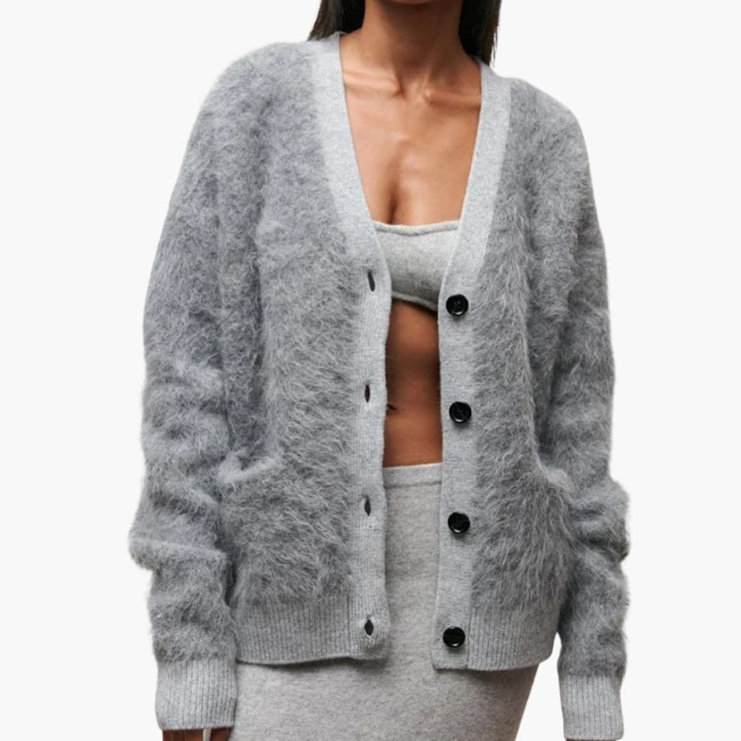 Cardigan femme à poches avec surface texturée