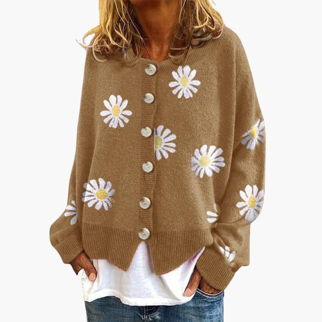 Cardigan femme avec motif floral
