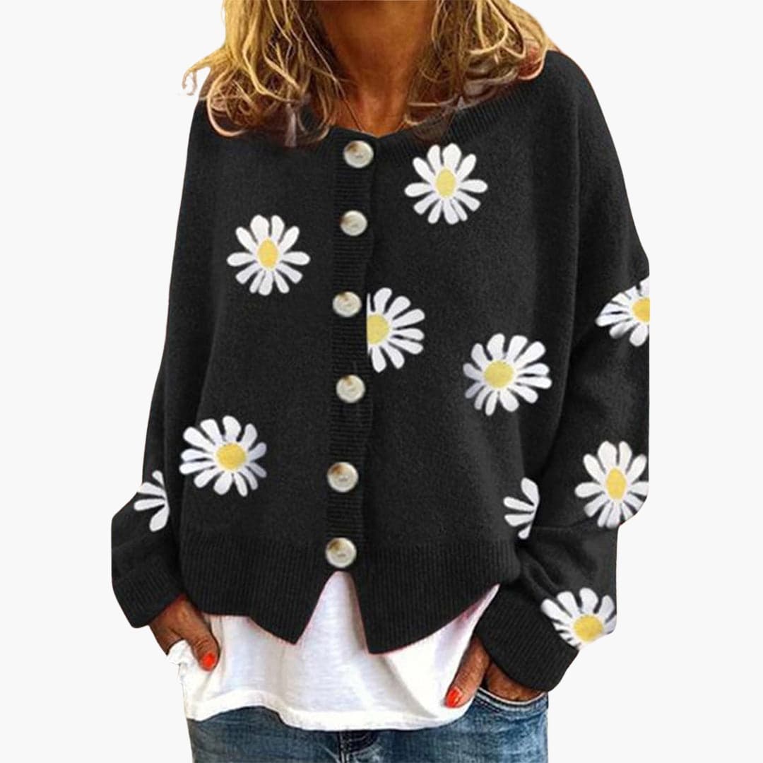 Cardigan femme avec motif floral