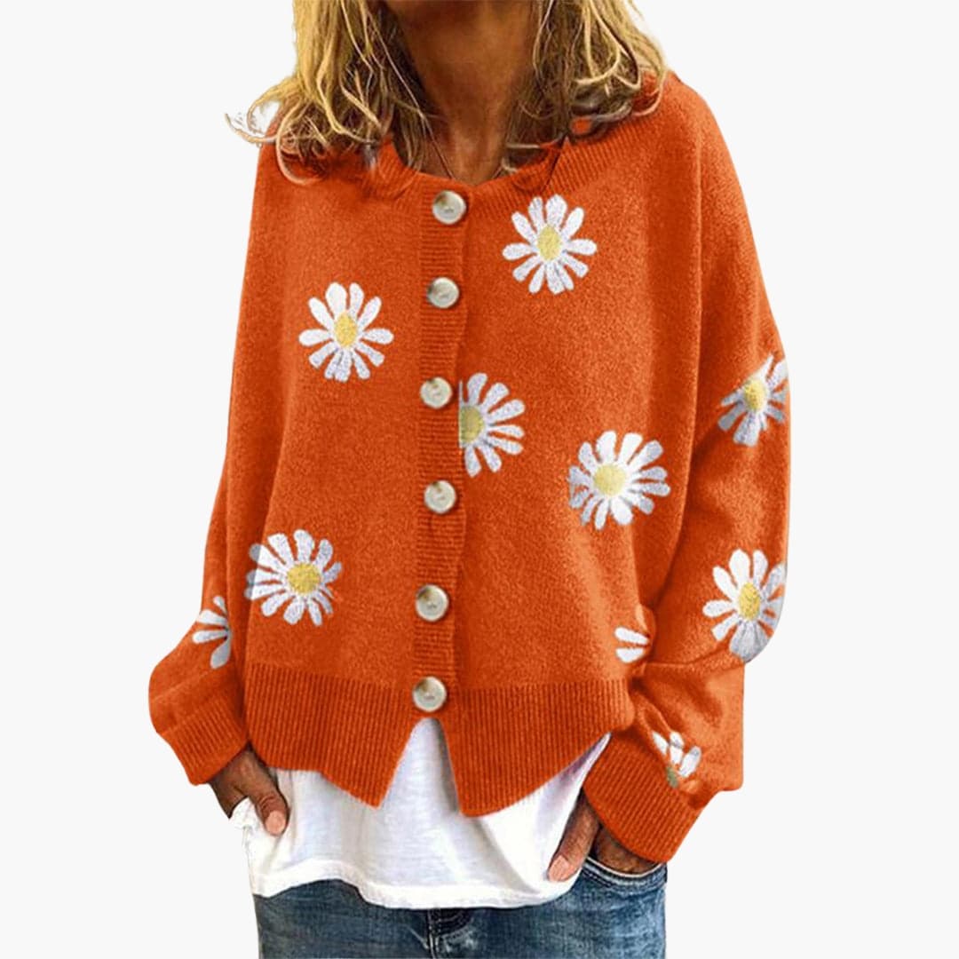 Cardigan femme avec motif floral