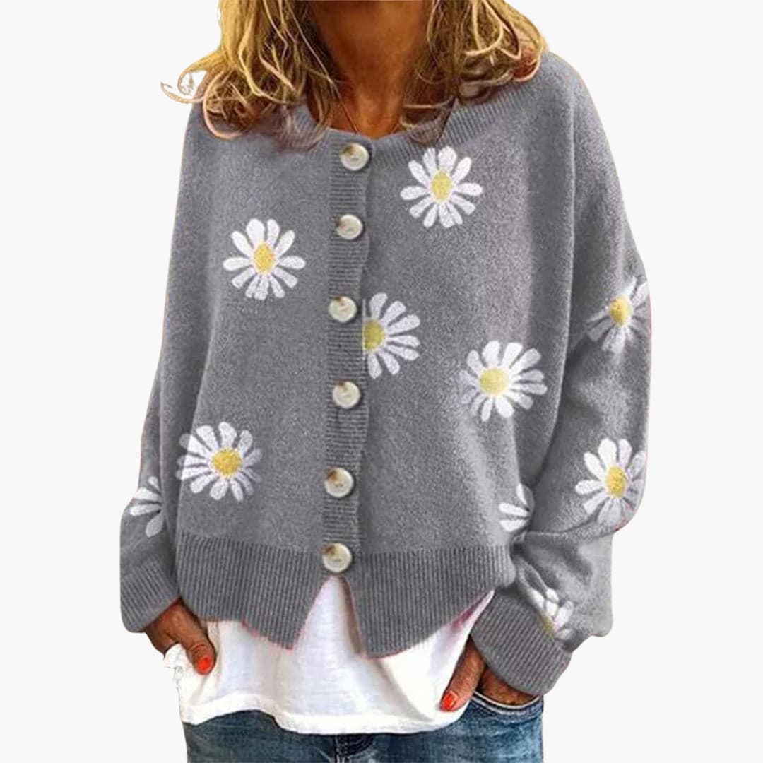 Cardigan femme avec motif floral