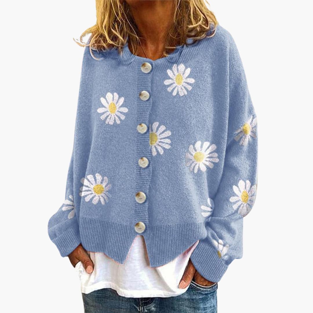Cardigan femme avec motif floral