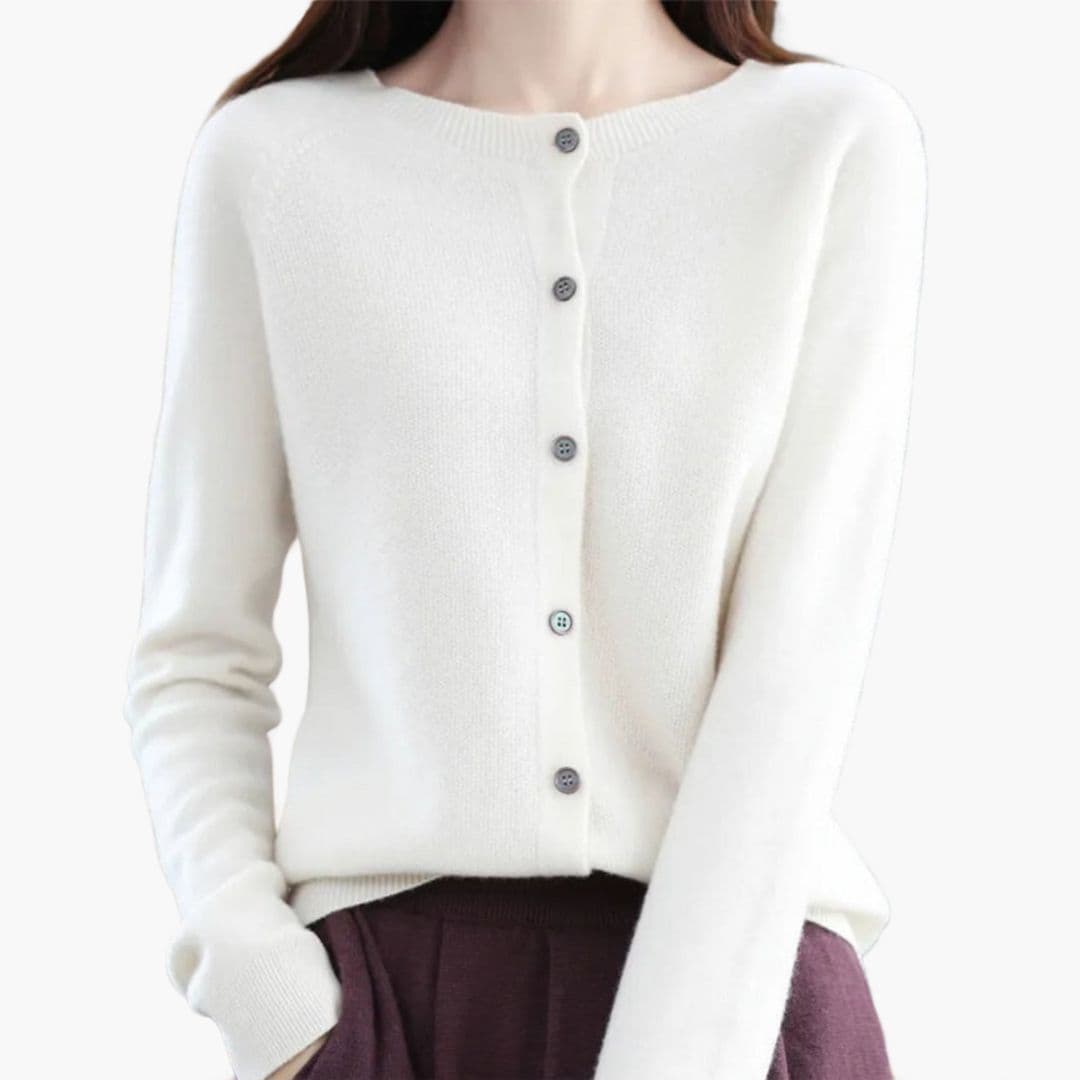 Cardigan femme col rond avec fermeture à boutons