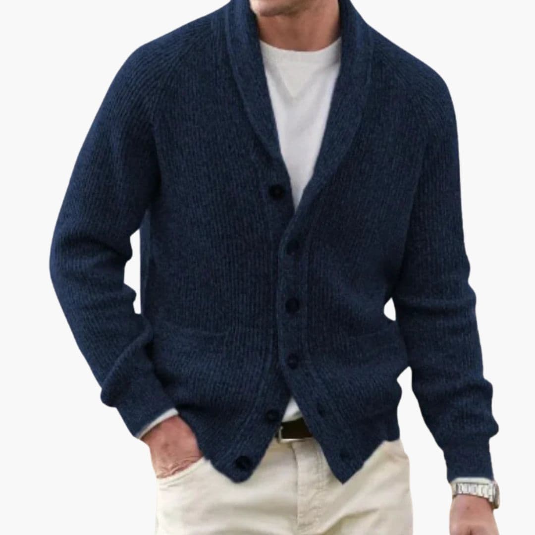 Cardigan uomo con collo sciallato