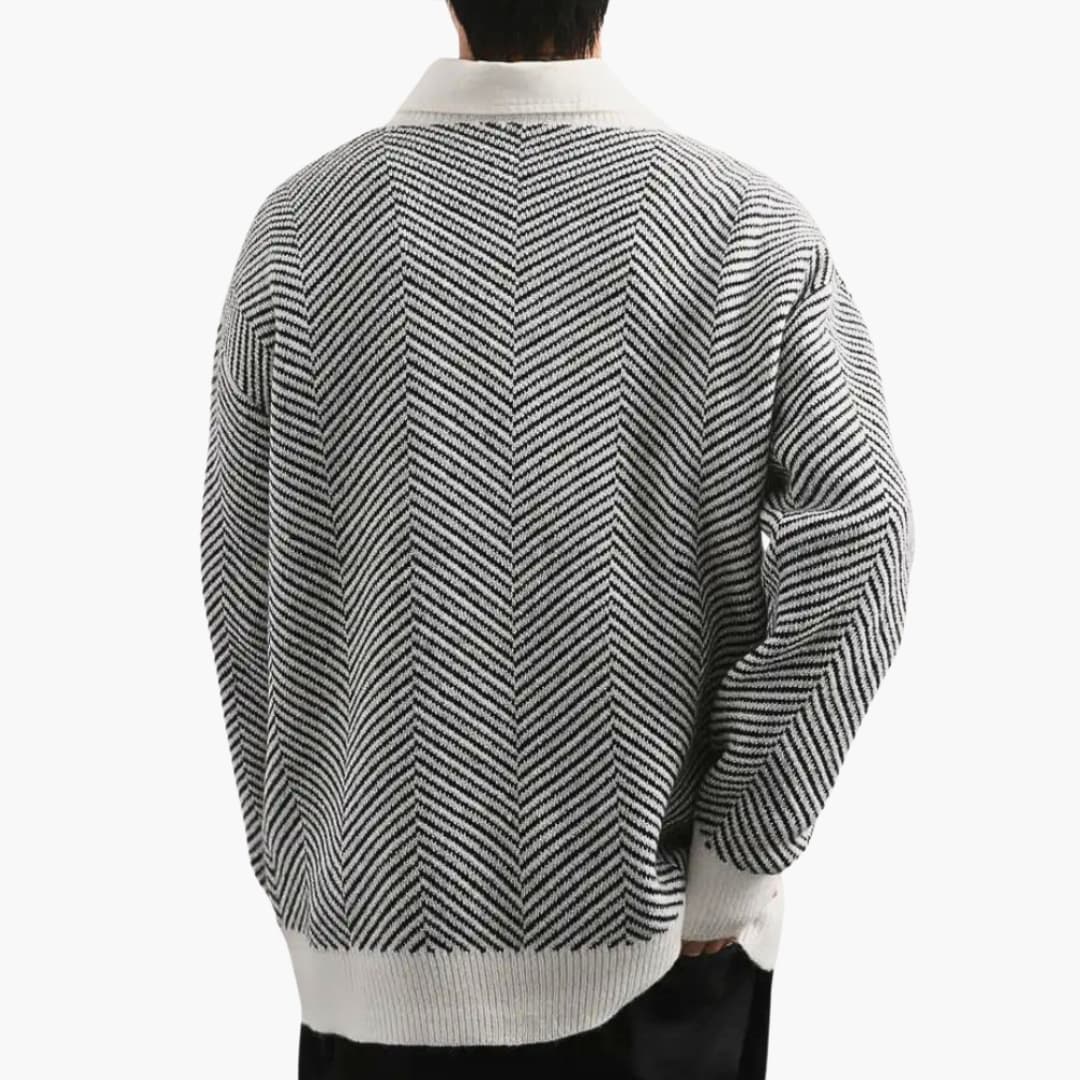 Cardigan homme en maille avec col V