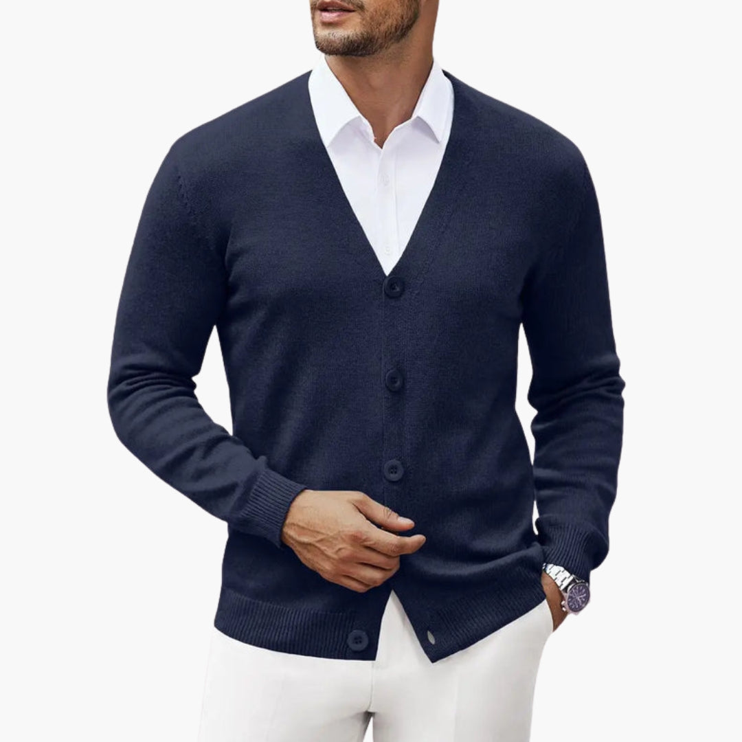 Cardigan homme en maille avec ouverture sur le devant