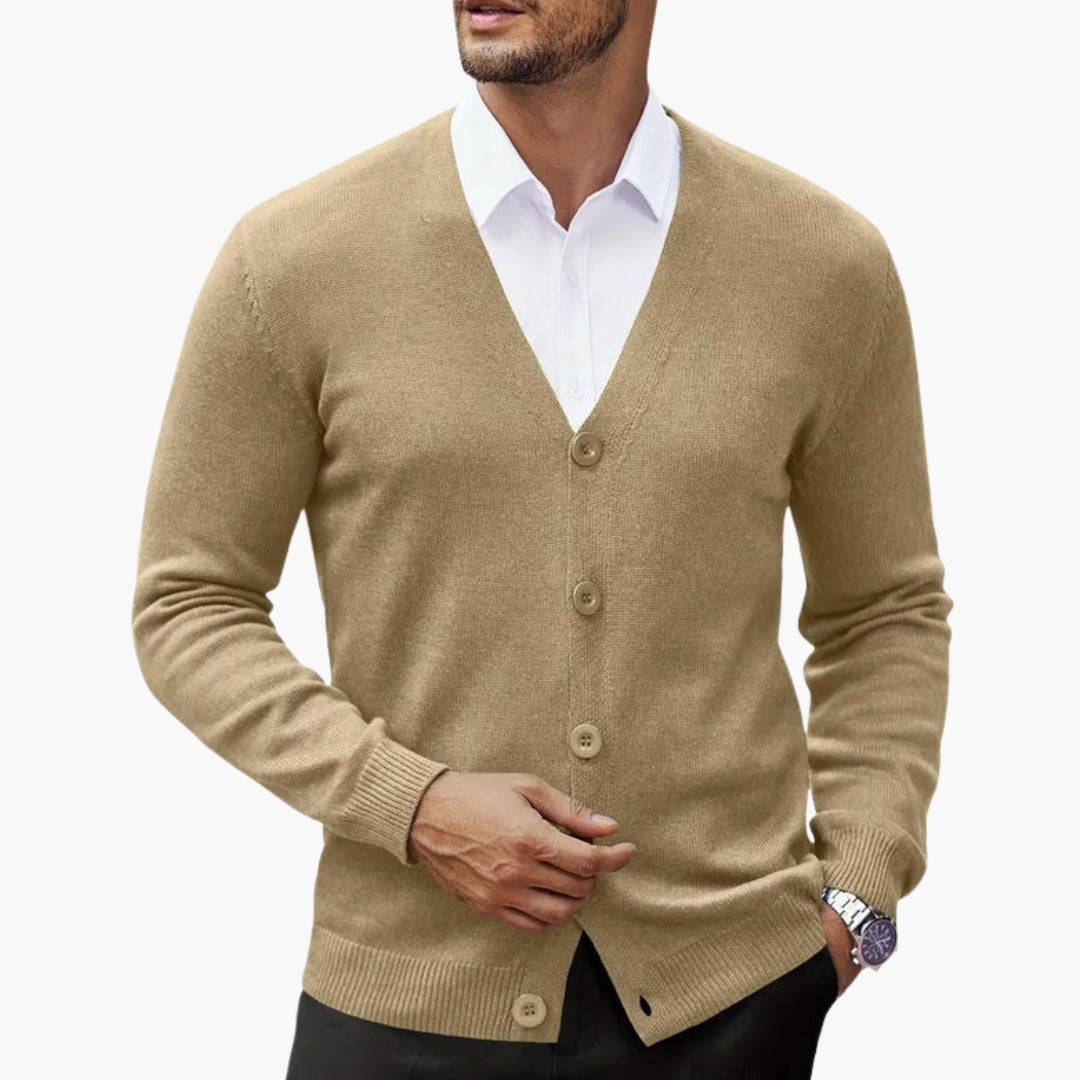 Cardigan homme en maille avec ouverture sur le devant