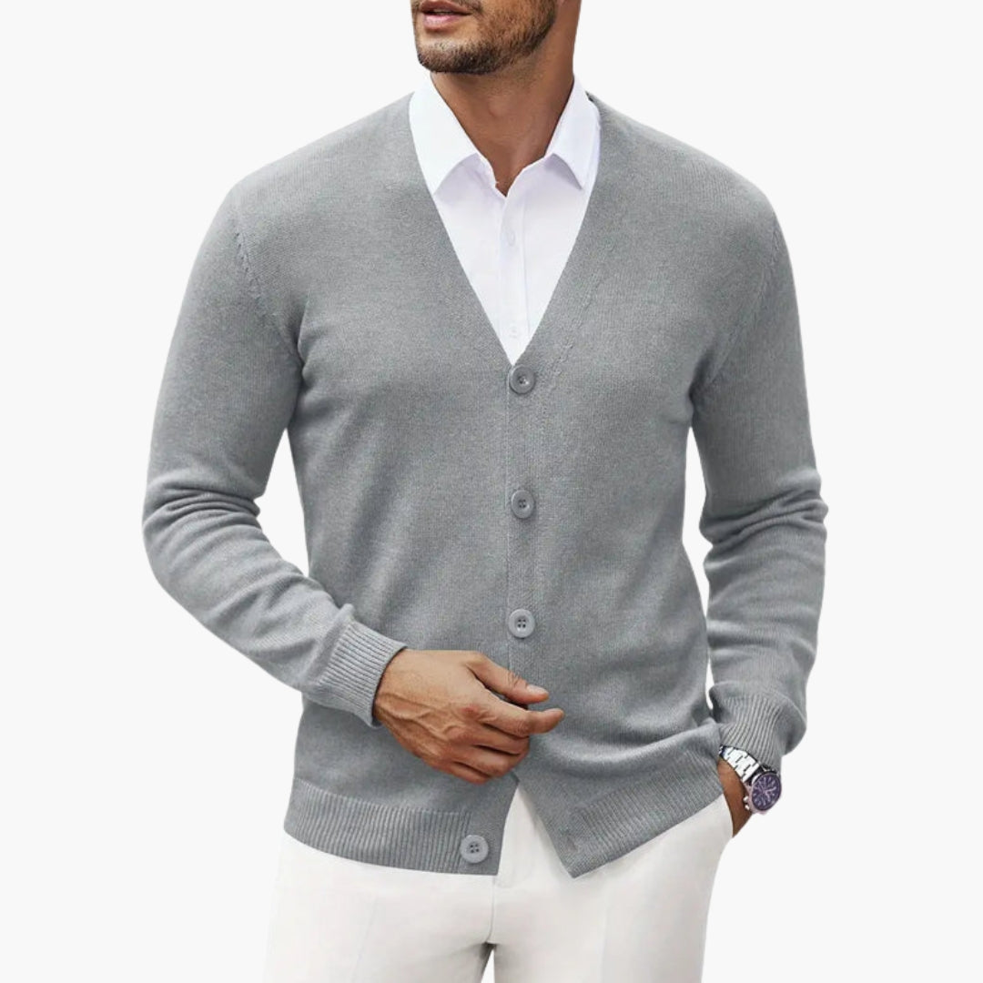 Cardigan homme en maille avec ouverture sur le devant