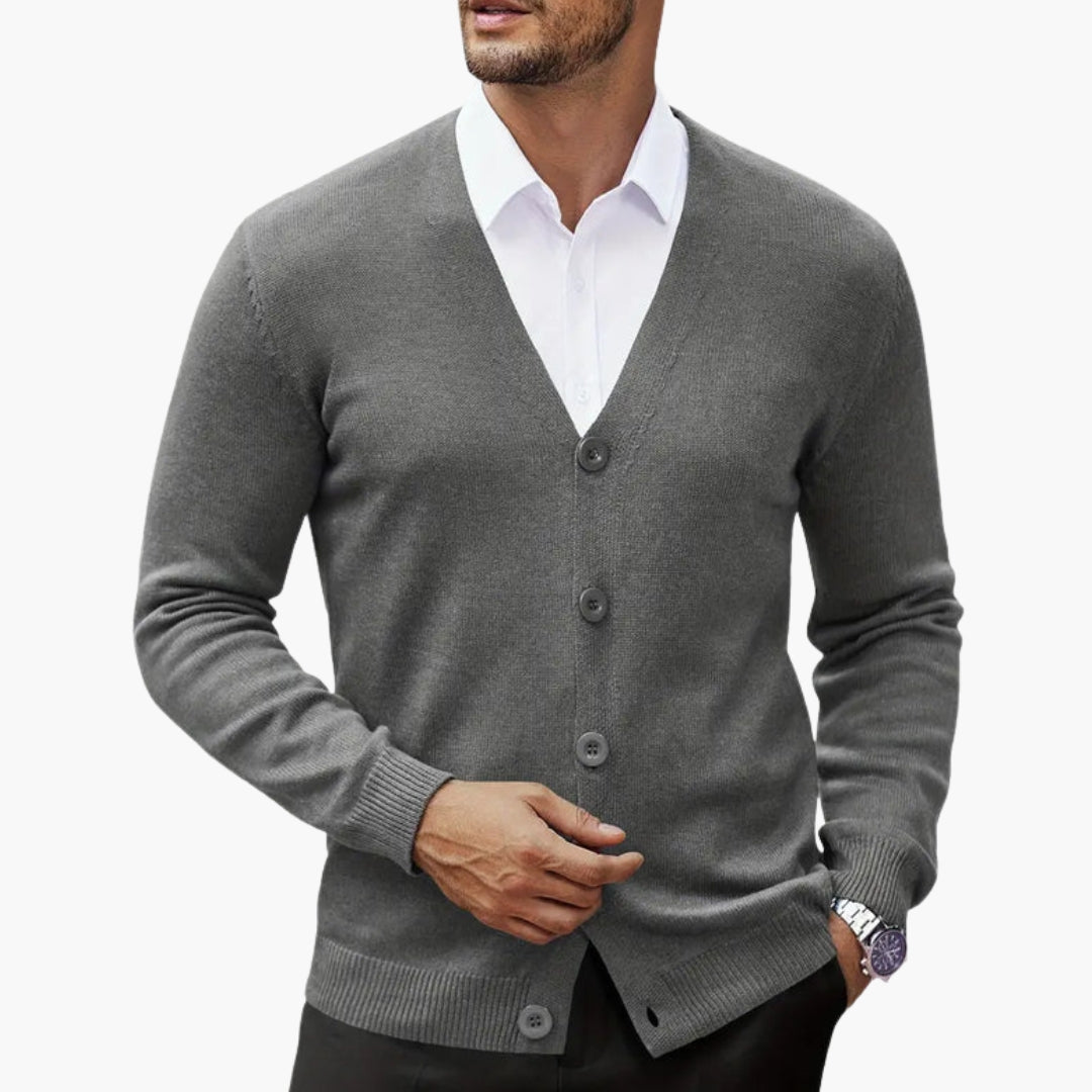 Cardigan homme en maille avec ouverture sur le devant