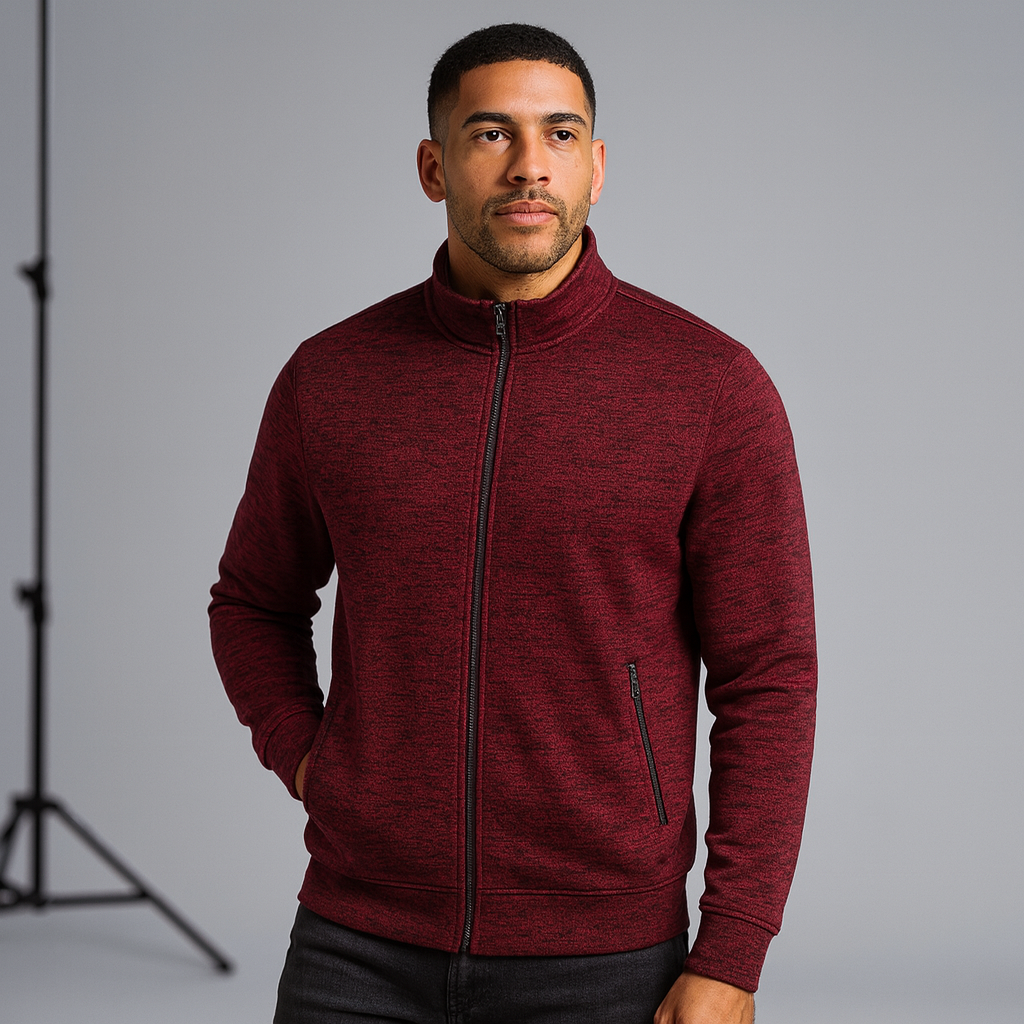 Veste zippée homme | Manches longues, col montant | Style épuré, plusieurs coloris, tailles M à 5XL