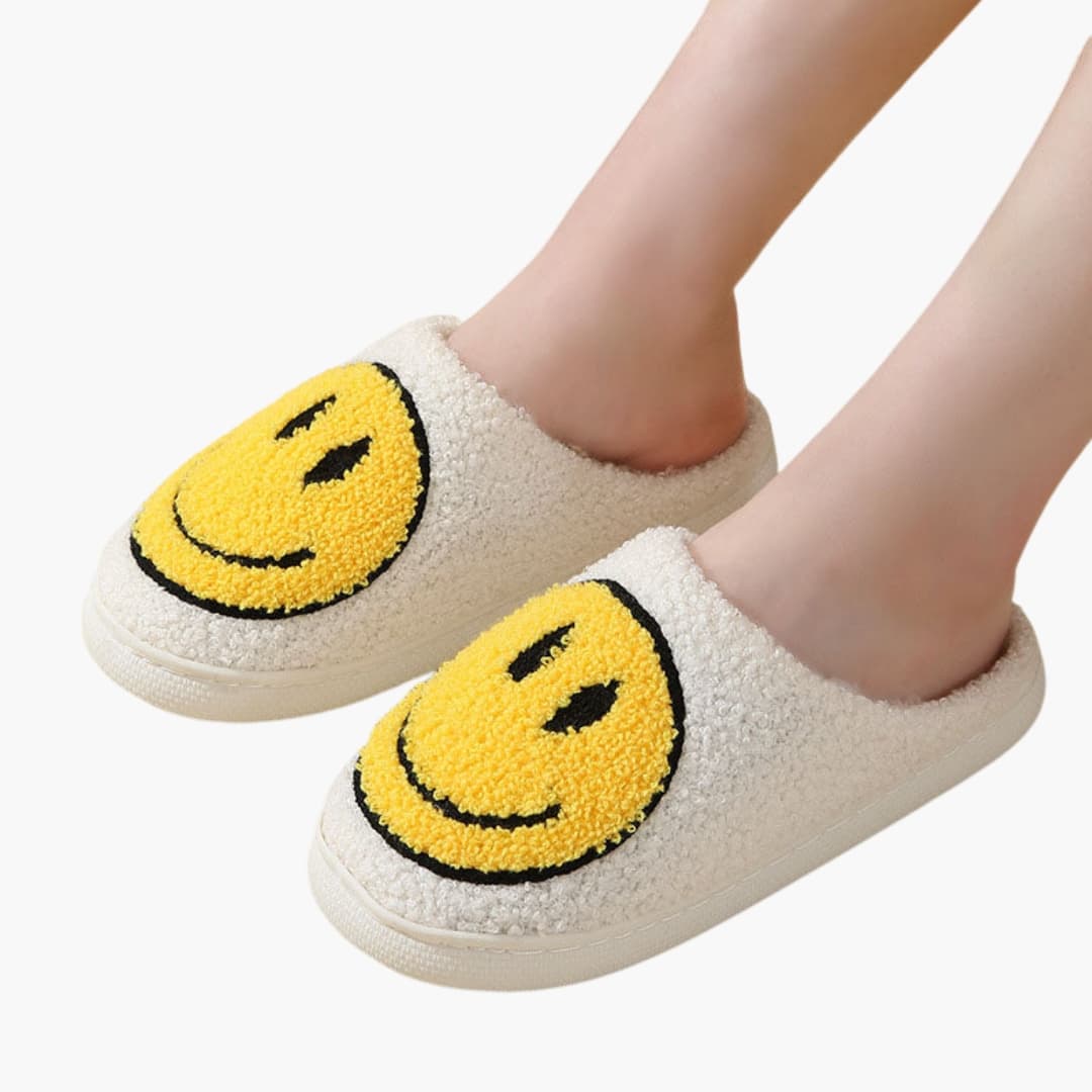 Chaussons unisexe avec tige à motif et semelle antidérapante