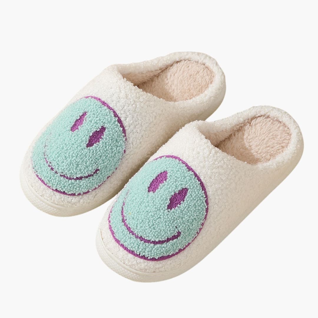 Chaussons unisexe avec tige à motif et semelle antidérapante