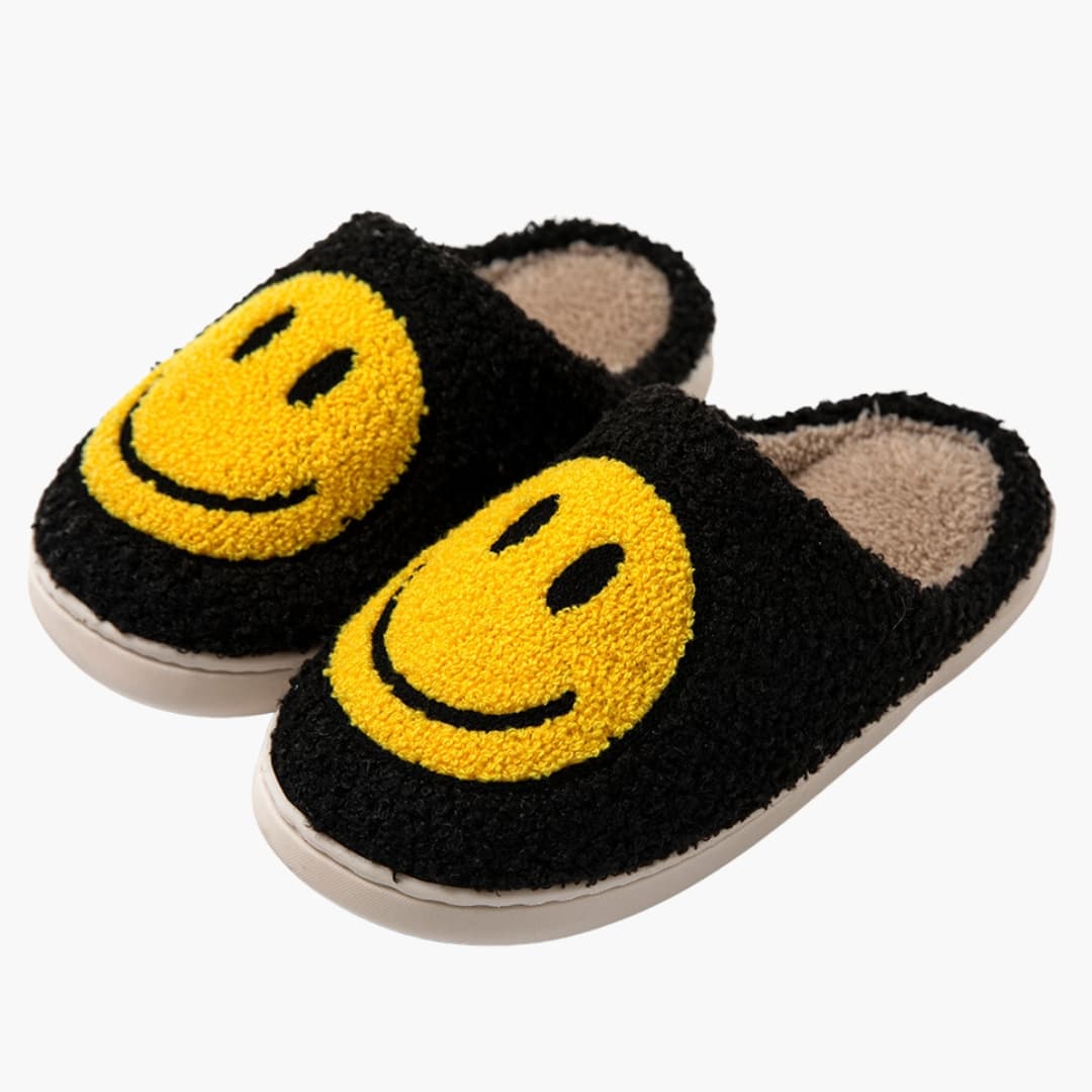 Chaussons unisexe avec tige à motif et semelle antidérapante