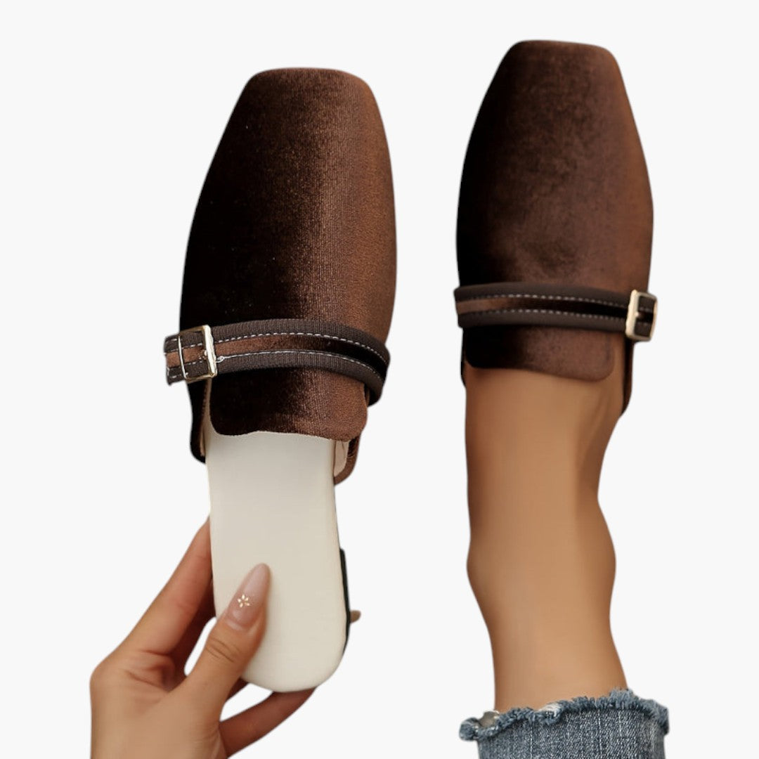 Chaussures Femme avec Bout Carré et Fermeture Slip-On