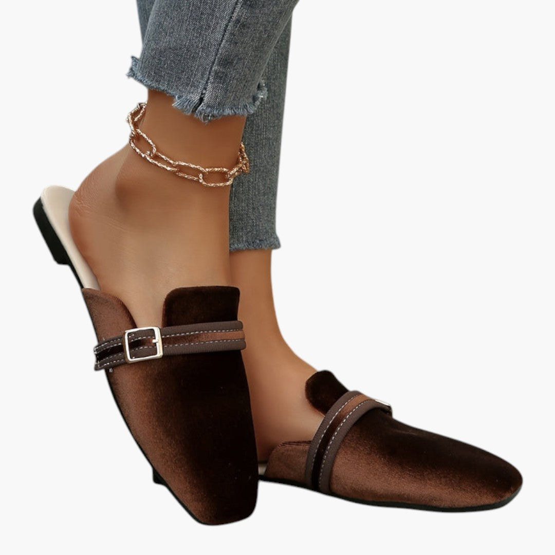 Chaussures Femme avec Bout Carré et Fermeture Slip-On
