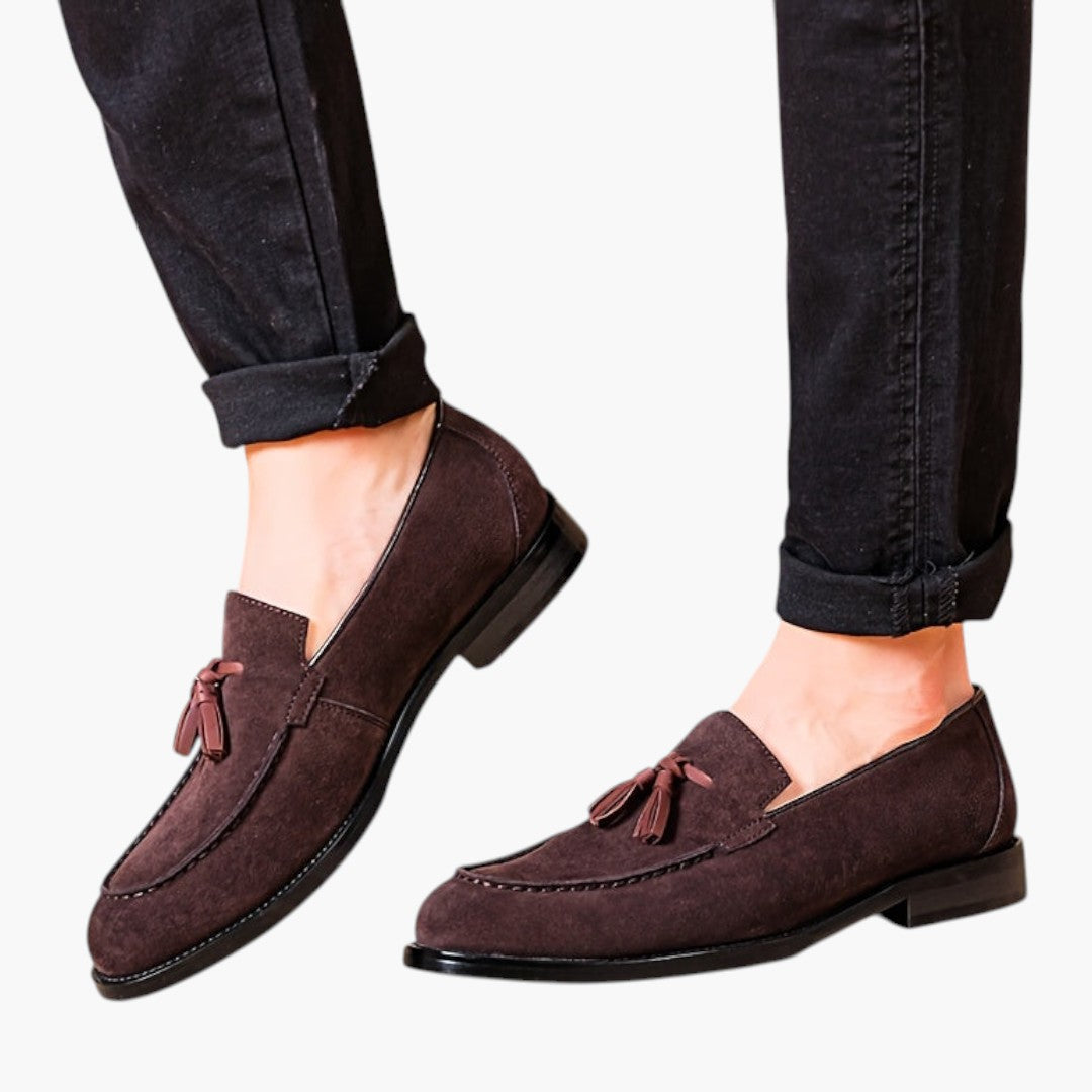 Herrenschuhe Loafers mit Quaste und Gummisohle