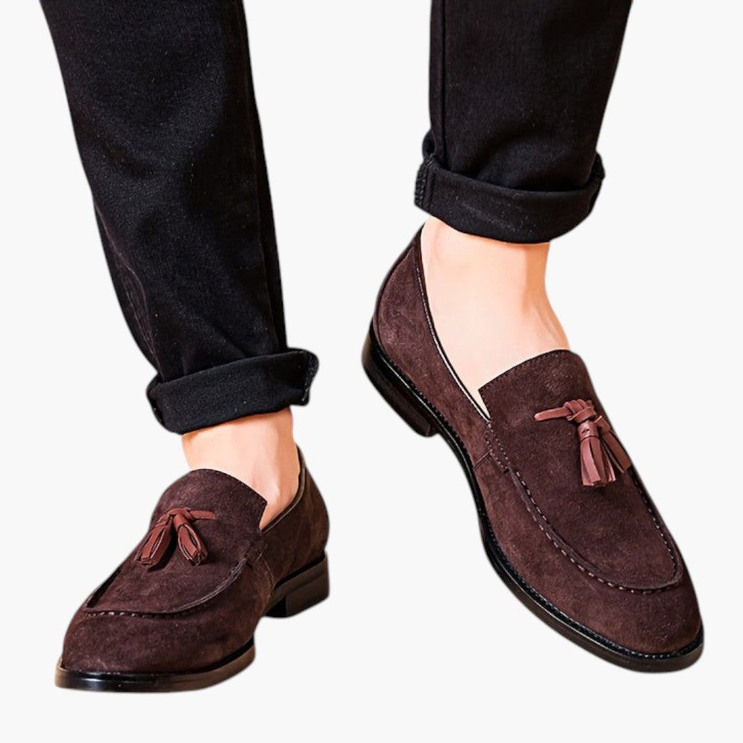 Herrenschuhe Loafers mit Quaste und Gummisohle