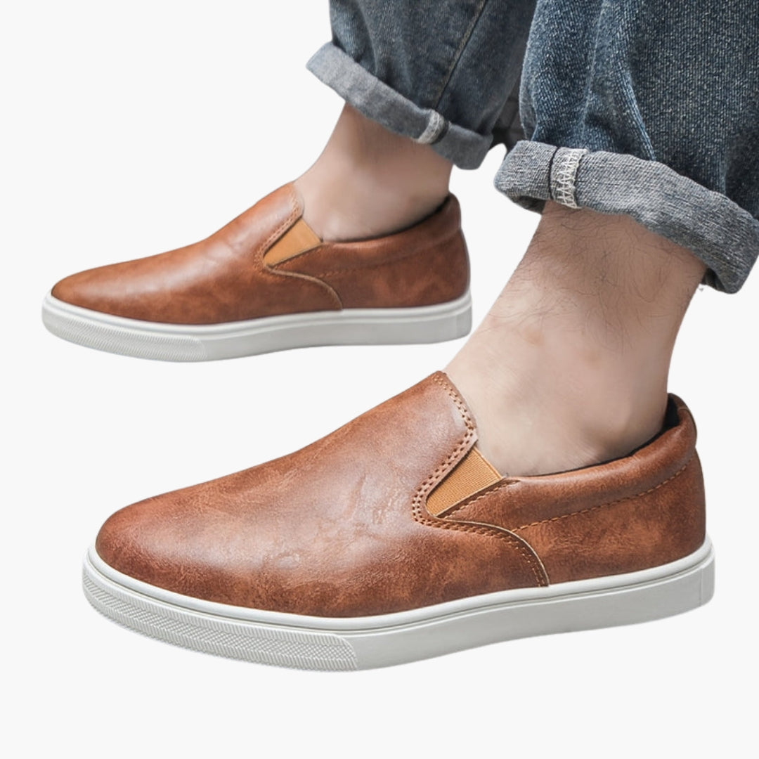 Chaussures Homme Slip On avec Semelle PVC et Tige PU