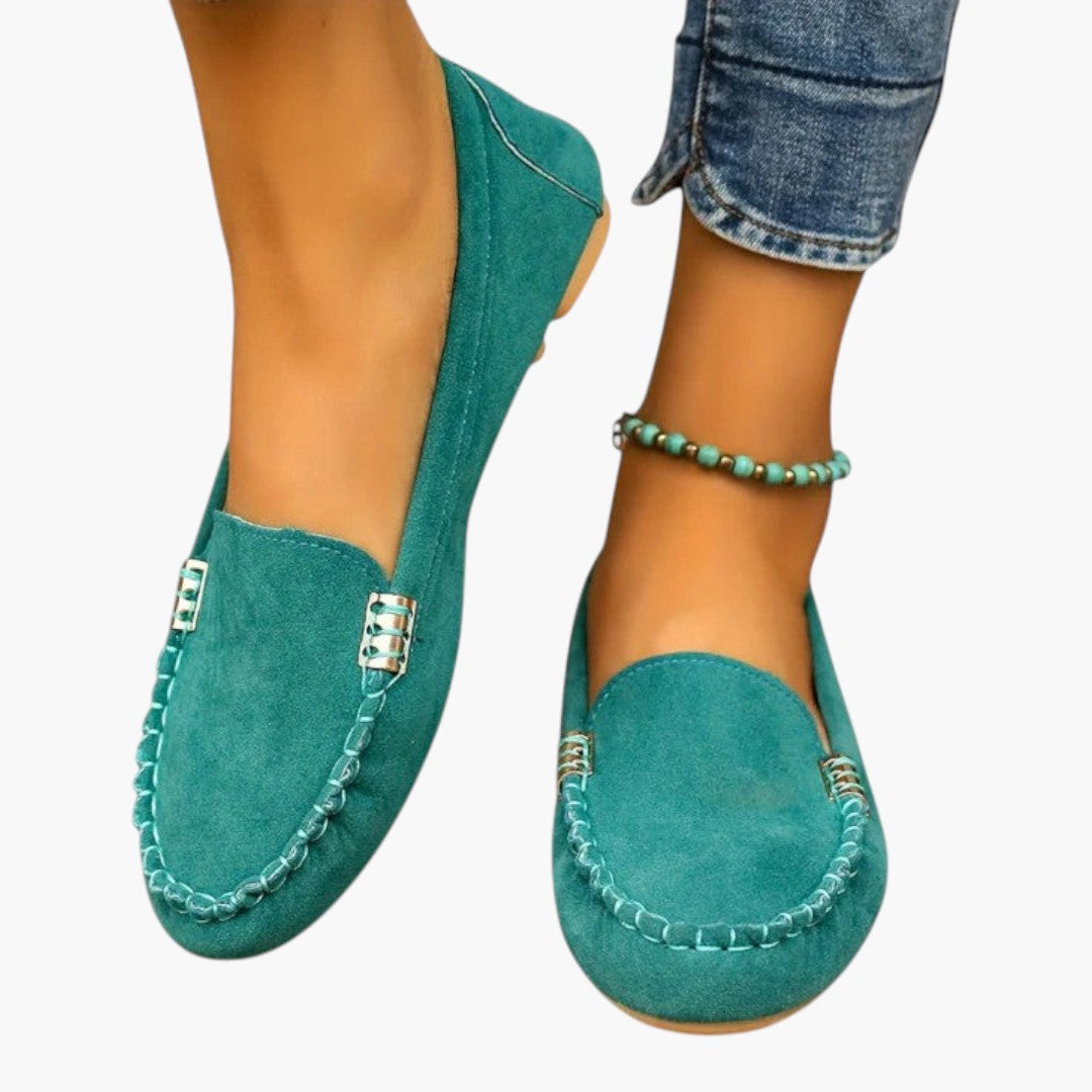 Chaussures Mocassins Femme a Semelle Plate et Détail Métallique