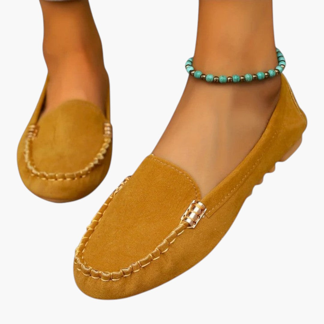 Chaussures Mocassins Femme a Semelle Plate et Détail Métallique