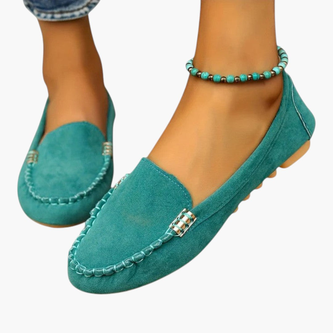 Chaussures Mocassins Femme a Semelle Plate et Détail Métallique
