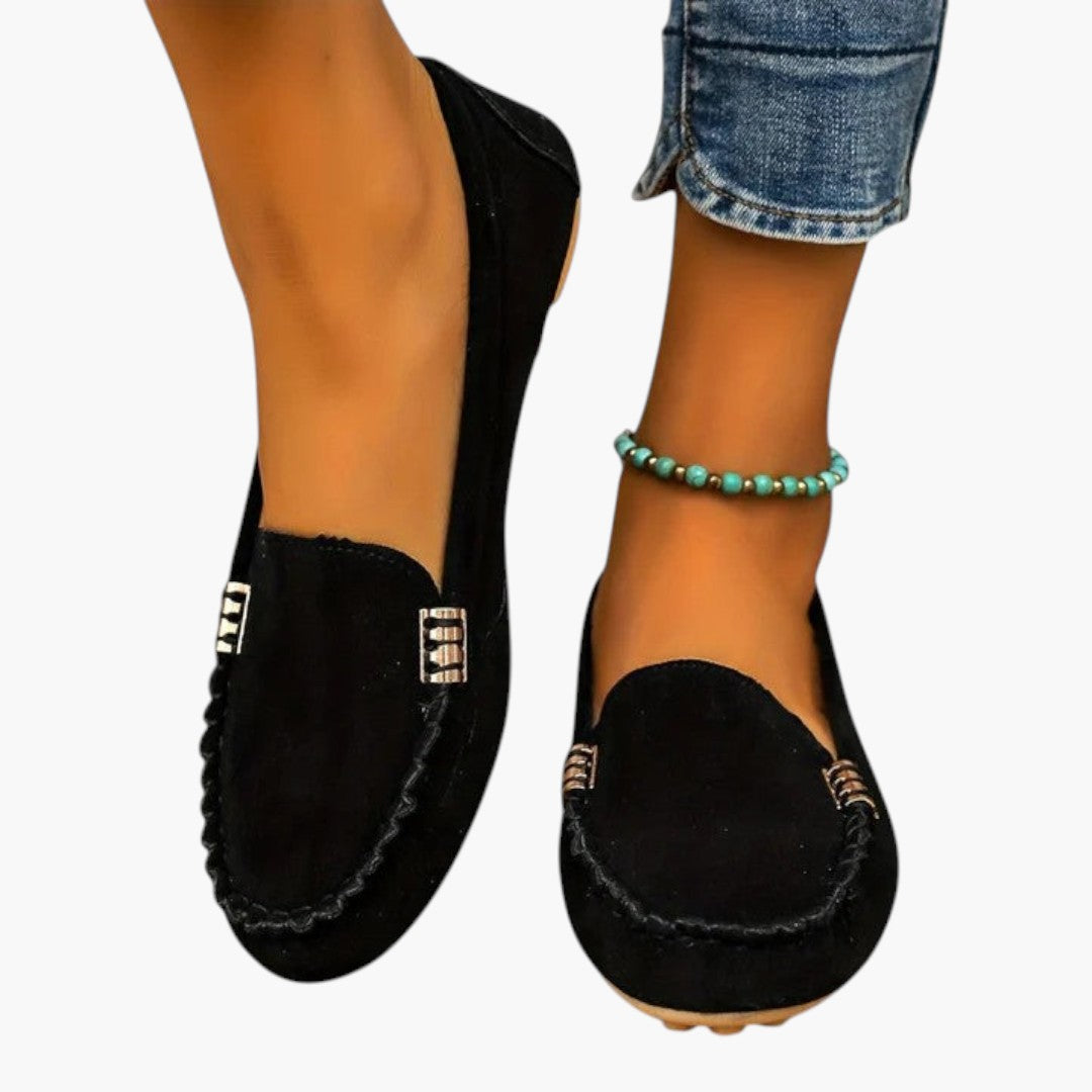 Chaussures Mocassins Femme a Semelle Plate et Détail Métallique