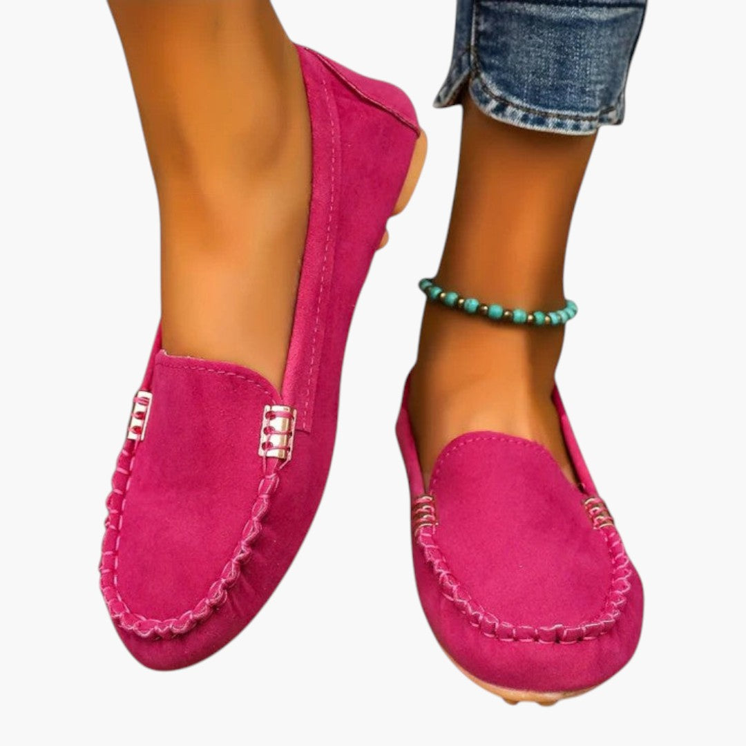 Chaussures Mocassins Femme a Semelle Plate et Détail Métallique