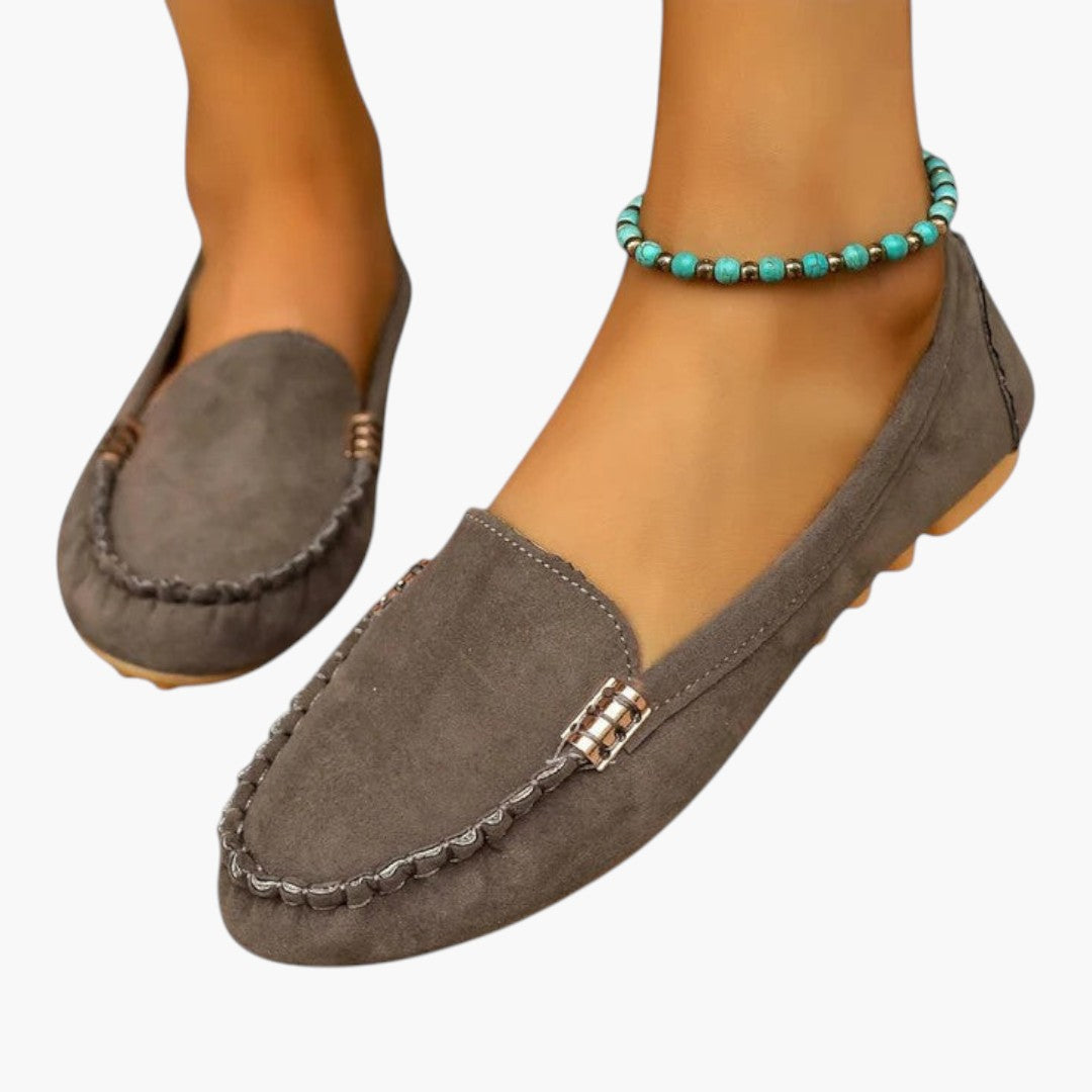 Chaussures Mocassins Femme a Semelle Plate et Détail Métallique