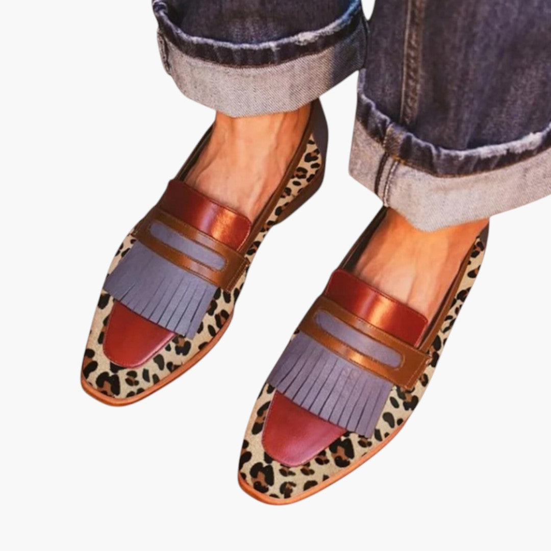 Chaussures Mocassins Femme avec Cuir et Semelle Plate