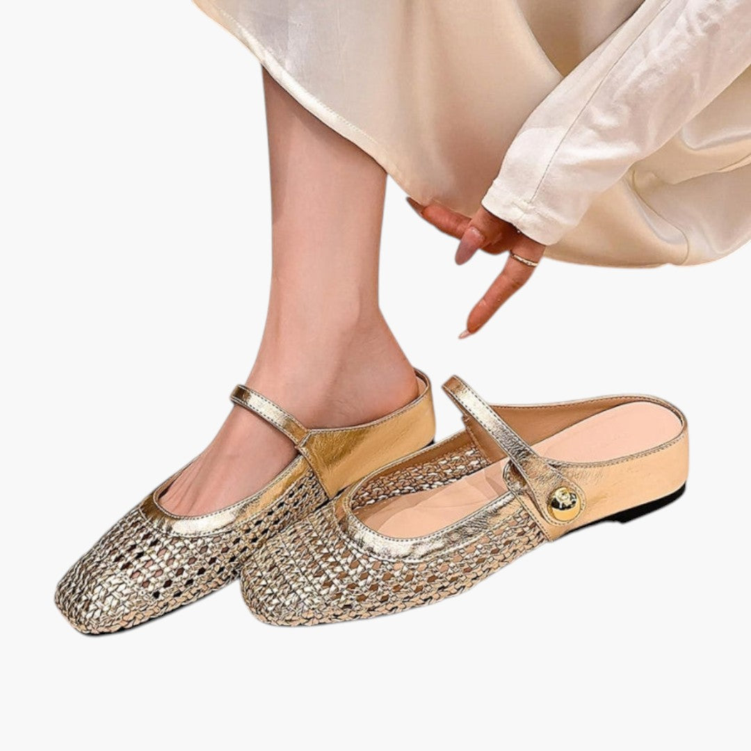 Chaussures Mules Femme avec Tige Tressée et Bride