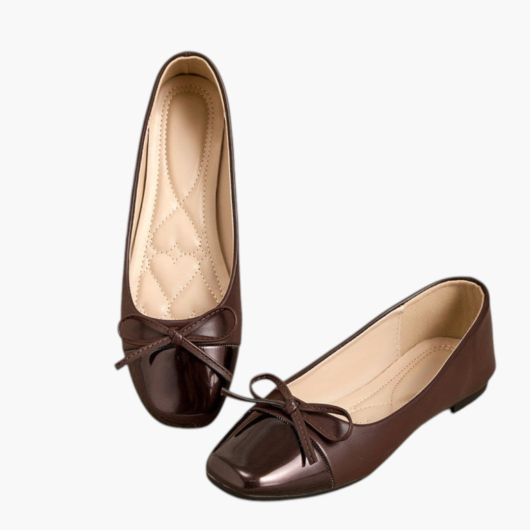 Chaussures Plates Confortables Femme a Bout Carré et Semelle PVC