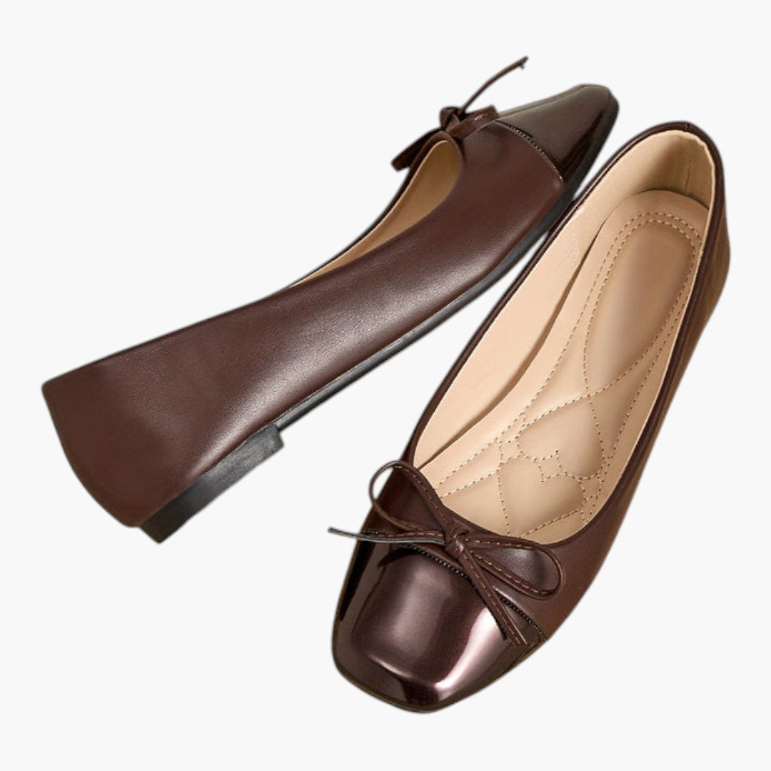 Chaussures Plates Confortables Femme a Bout Carré et Semelle PVC