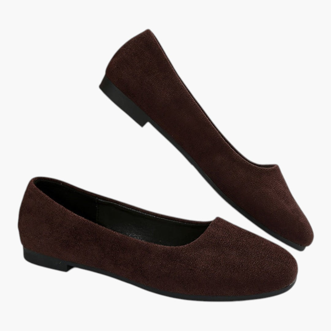 Chaussures Plates Femme avec Enfilage Facile et Bout Uni