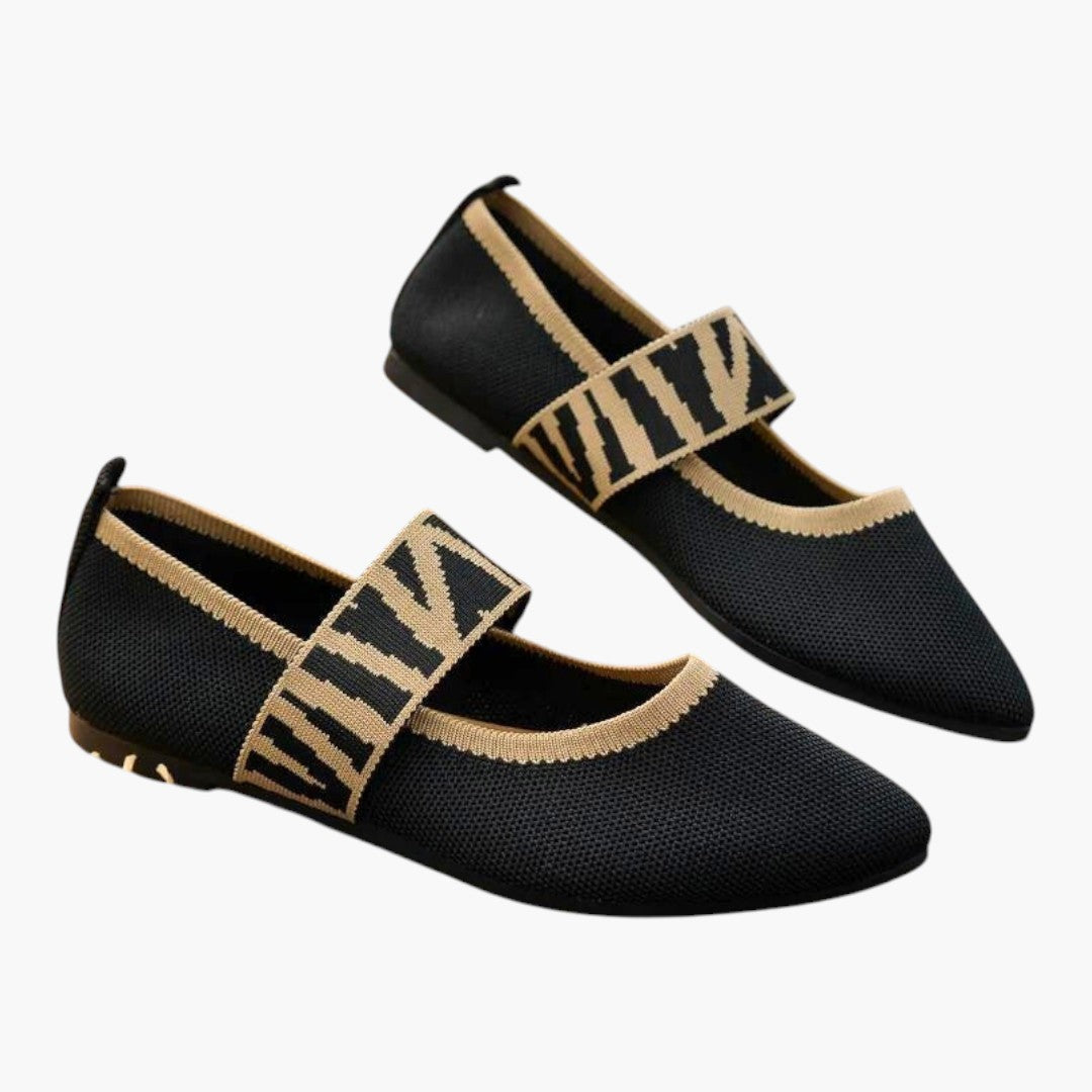 Chaussures Plates Mary Jane Femme a Bout Pointu et Bride Élastique