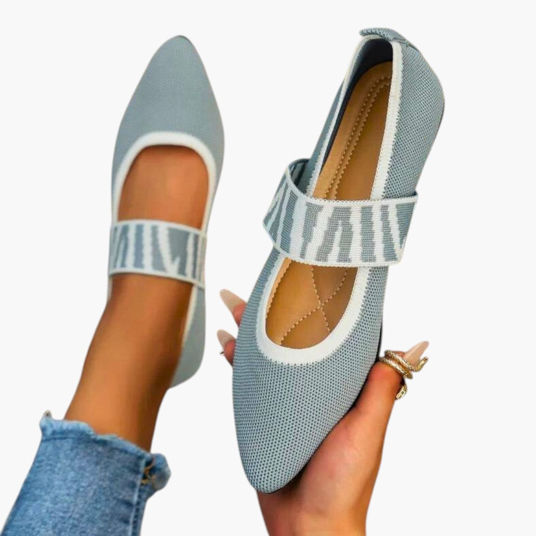 Chaussures Plates Mary Jane Femme a Bout Pointu et Bride Élastique