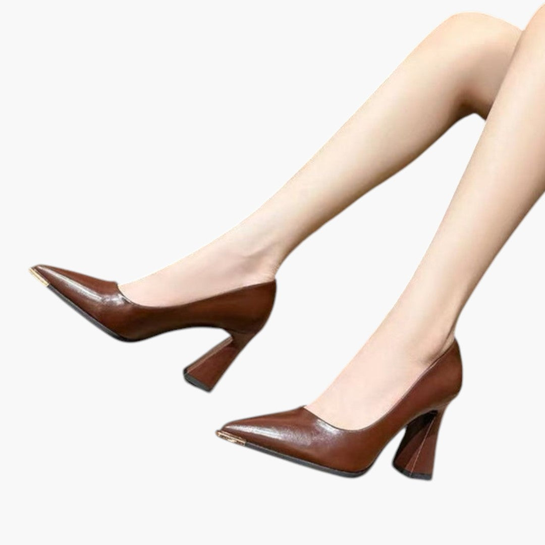 Chaussures Pointues Femmes avec Semelle en Caoutchouc