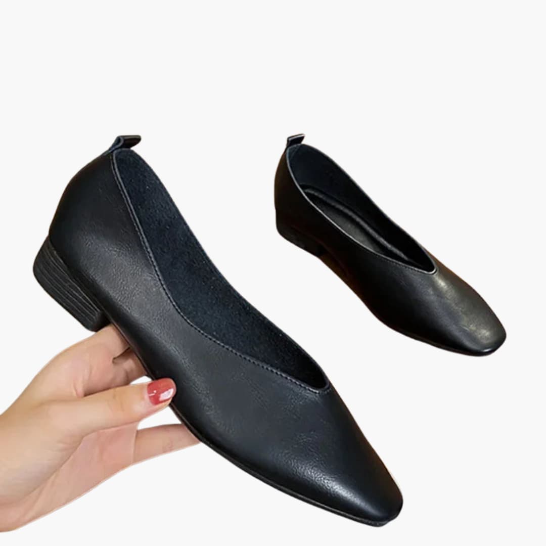 Chaussures à talons bas pour femmes bout pointu et modèle à enfiler