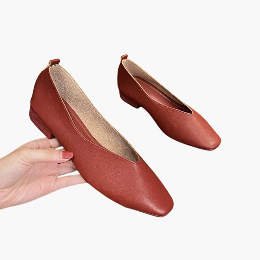 Chaussures à talons bas pour femmes bout pointu et modèle à enfiler