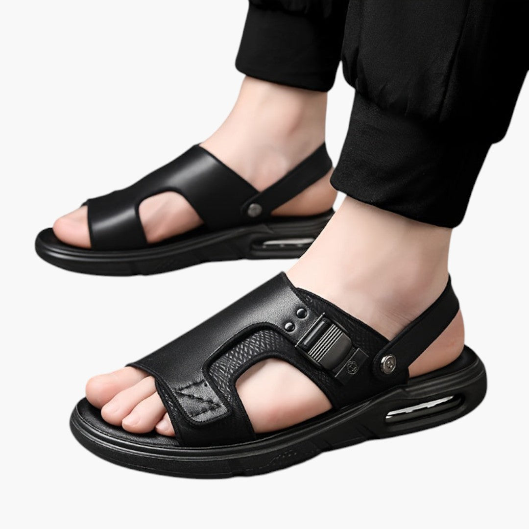 Chaussures homme respirantes avec cuir refendu et semelle PU
